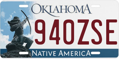 OK license plate 940ZSE