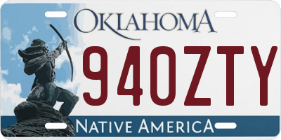 OK license plate 940ZTY