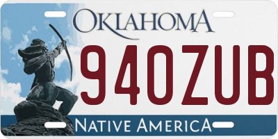 OK license plate 940ZUB