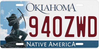 OK license plate 940ZWD