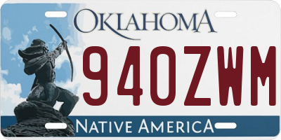 OK license plate 940ZWM