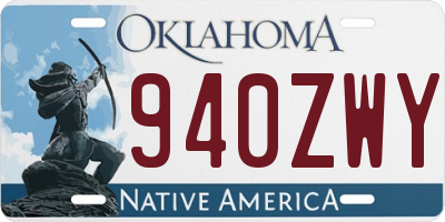 OK license plate 940ZWY