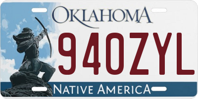 OK license plate 940ZYL