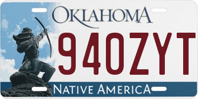 OK license plate 940ZYT