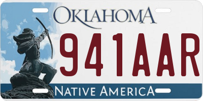 OK license plate 941AAR