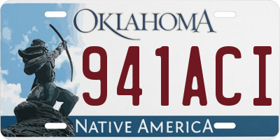OK license plate 941ACI