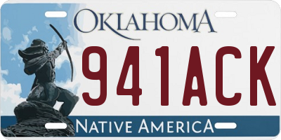OK license plate 941ACK