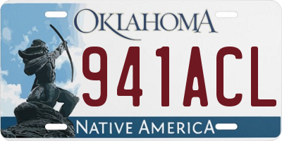 OK license plate 941ACL