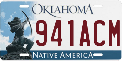 OK license plate 941ACM