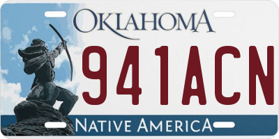 OK license plate 941ACN