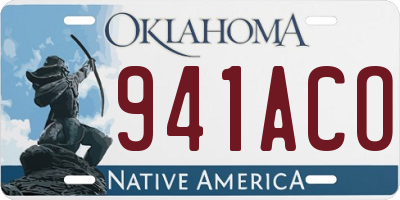 OK license plate 941ACO
