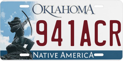 OK license plate 941ACR