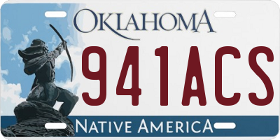 OK license plate 941ACS