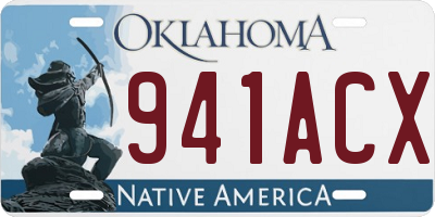 OK license plate 941ACX
