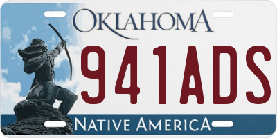 OK license plate 941ADS