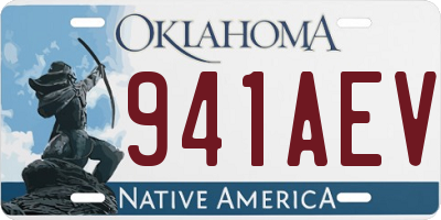 OK license plate 941AEV
