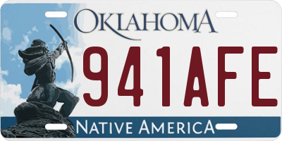 OK license plate 941AFE