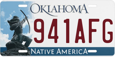 OK license plate 941AFG