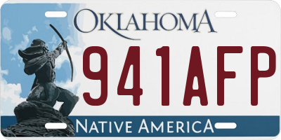 OK license plate 941AFP