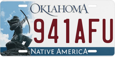 OK license plate 941AFU