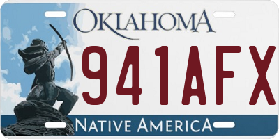 OK license plate 941AFX