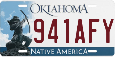 OK license plate 941AFY