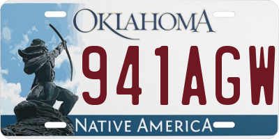 OK license plate 941AGW