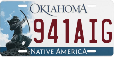 OK license plate 941AIG