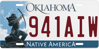 OK license plate 941AIW