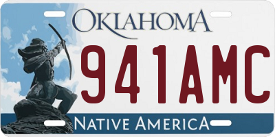 OK license plate 941AMC