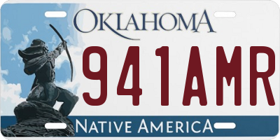 OK license plate 941AMR