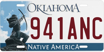 OK license plate 941ANC