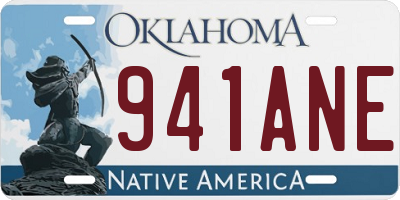 OK license plate 941ANE