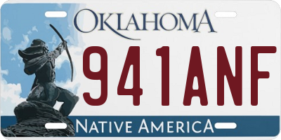 OK license plate 941ANF