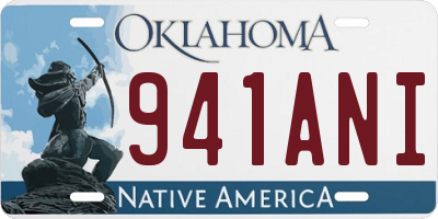 OK license plate 941ANI