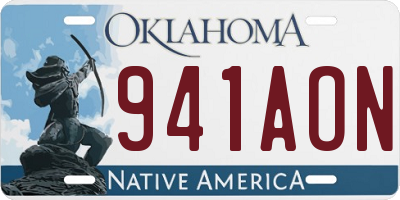 OK license plate 941AON