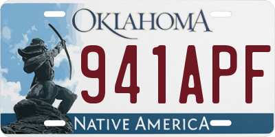 OK license plate 941APF