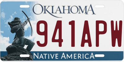 OK license plate 941APW