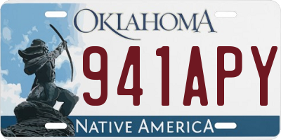 OK license plate 941APY