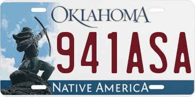 OK license plate 941ASA