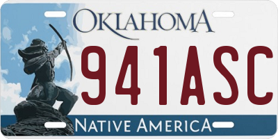 OK license plate 941ASC