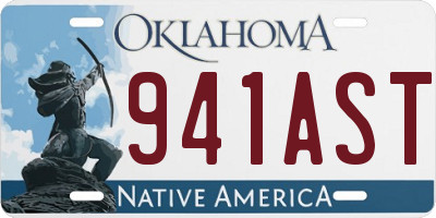 OK license plate 941AST