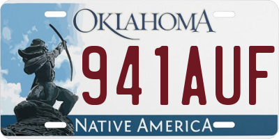 OK license plate 941AUF