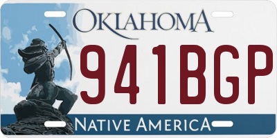 OK license plate 941BGP