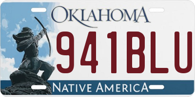 OK license plate 941BLU