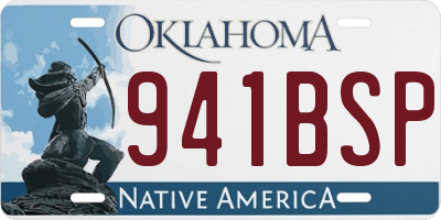 OK license plate 941BSP