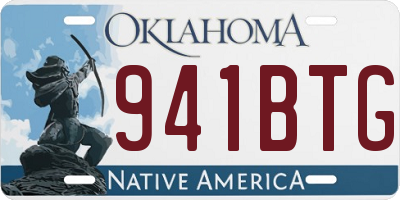 OK license plate 941BTG