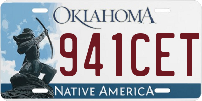 OK license plate 941CET