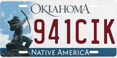 OK license plate 941CIK