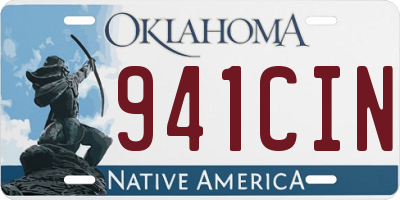 OK license plate 941CIN